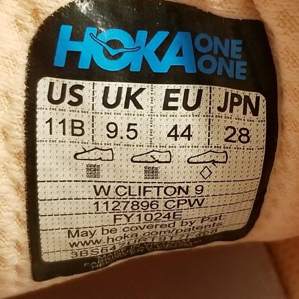 Hoka One One Clifton 9 Women's Size 11 Peach Running Shoes Sneakers 1127896CPW - Picture 7 of 7